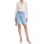 AQUA  Wrap Blouse Long Sleeve‎ Floral Print Elegant Top XS Photo 1