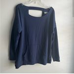 Nanette Lepore  Play Femme Lightweight Sweatshirt with Fun Details XL Navy Blue Photo 2