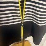 Joseph Ribkoff  Striped Zip-Up Jacket Black White Yellow Size 14 Photo 3