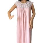 Vintage Margaret night gown sleeveless pink, white lace & ruffles size large Pink Photo 7