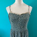 Lulus  Simpler Times Sage Green Floral Print Tiered Maxi Dress Smocked Size M Photo 4