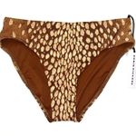 Robin Piccone NWT  Bambi High Waist Bikini Bottom in Fawn Ivory LARGE Photo 2