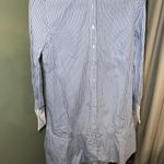 Tory Burch Cora Cotton Striped Shirt Dress with Peplum Ruffle Size 6 Photo 3