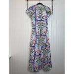 Loft NWT Mermaid Garden Midi Dress Belt Tie Neck Tiered 100% Cotton Size S Photo 3