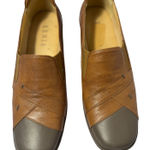 XENIA Leather Comfort Loafers Brown & Taupe Slip Photo 0