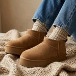 Cushionare Chestnut Ultra Mini Platform Ankle Boots Photo 1