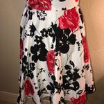 Belle Poque 1950’s Style Ruched White,Black & Red Floral Pin up Dress Size Small White Photo 8