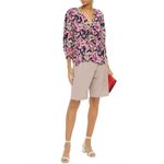 IRO  Bixie Wrap Effect Abstract Watercolor Abstract Blouse Shirt Pink Size 38 Photo 2