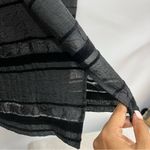 draper's & damon's PL Striped Black Gray Button-Up Shirt sheer burnout Photo 10