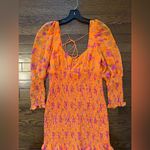 For Love & Lemons  Floral Peony Smocked in Orange Floral Photo 1