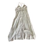 Aerie Front Slit Maxi Dress Low Backless Beaded T Back White Photo 3