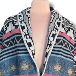 Vintage Southwestern Woven Jacket Muted Blue Red Geometric Western Coat Rodeo Size L Photo 1