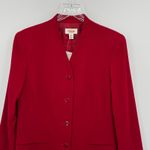 Talbots blazer women's 8 100% wool crepe single breasted career office red NEW Photo 1