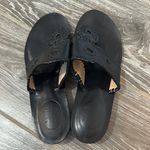 Jack Rogers womens size 5 black leather toe sandals flip flops Photo 1