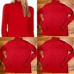 600 WEST vintage Red rushed Mock neck &elastic rushed Sleeve Casual/Dressy Top/L Size L Photo 1