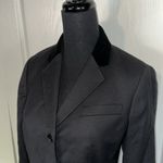 Talbots BLACK WOOL BASIC VELVET TRIM TRIPLE BUTTON BLAZER Photo 1