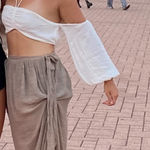 SheIn Off the shoulder white cropped top Photo 0