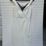 ABS Allen Schwartz ABS collection white cold shoulder slit midi‎ dress Photo 2