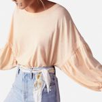 Free People Boho Slouchy –  Vintage Cream Blush Dolman Puff Sleeve Tee (M) Photo 1