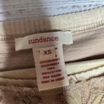 Sundance Tan Long Sleeve Shark Bite Hem Lace Detail Top XS Photo 1