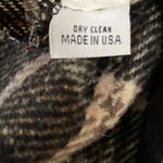 Vintage J&H Fashions Taupe Beige Full Length Trench Coat Wool Plaid Flannel Gray Size 12 Photo 9