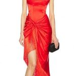 For Love & Lemons Anisa Asymmetrical Dress in Red Photo 0