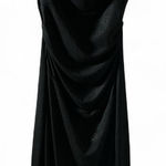 Ruby  Black Glitter Ruched Spaghetti Strap Long Dress Women's Size M Gothic Glam Photo 0