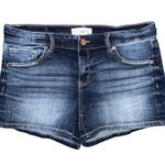 BKE Buckle Victoria Stretch Jean Shorts Dark Wash Distressed Denim Women’s Sz 30 Photo 0