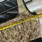 Gianni Bini  Brittany Gold Sequin Top Black Ponte Bottom Cocktail Dress Size 2 Photo 3