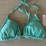 Wild Fable  blue teal silver shimmer beaded triangle bikini top large Photo 0