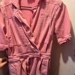 Denim Romper Shorts Pink Photo 0