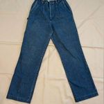 Chic vintage high waisted pleated straight leg mom jeans medium wash Size 12 Blue Photo 0