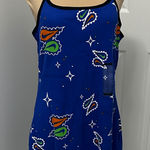 Nike  Blue Ribbed Paisley Print Spagetti Strap Dress Photo 0