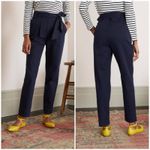 Boden Bude Pleated Tie Waist Navy Blue Trouser Pants size 8 Photo 1