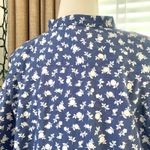 Uniqlo Cotton Silk Long-Sleeve Tunic in Blue Floral Photo 9