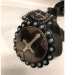 3D LEATHER BELT Cross MEDALLIONS Women’s Size S Small 28 Photo 3