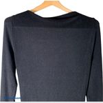 Three Dots Small Black Maivy Tie Front Ribbed Knit Midi Dress Photo 4