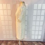 Ann Taylor NWT Ivory Textured Crew Neck Short Sleeve Sheath Dress Size 6 Photo 5