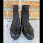 Luca Grossi suede patent leather boots 38.5 Black Size 8.5 Photo 4