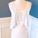 Rue 21 White Flowy Crop Top Crochet Lace Photo 2