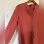 Eileen Fisher Sandwashed Tencel Stand Collar Top Shirt Blouse Chutney Size Small Photo 2