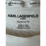 Karl Lagerfeld Karl Lagerfeld Shirt Women XS White Sequined Logo Short Sleeve Tee Athleisure Photo 4