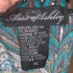 Miss Ashley Peacock Print Ruffle Bottom Stretchy Maxi Office Skirt Brown Size XL Photo 5