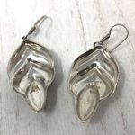 Sterling Silver TAXCO leaf shaped earrings, 13.2g Photo 7