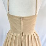 B Darlin New  Embellished Halter Pleated Fit & Flare Dress Nude Metallic Juniors Size 3 Photo 13