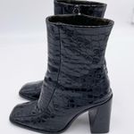 Topshop Hurricane Croc Embossed Bootie Black Patent Glossy Women's Size 40 / 9.5 Photo 4