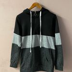 Barlver NWOT Black & Gray Striped Quarter Zip Pullover Hoodie Size S Photo 8