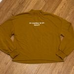 ZARA Medium Dark Mustard Yellow Long Sleeve Mock Neck Pullover Shirt Sweatshirt Photo 1