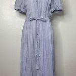 Free People Retro Romance Blue Gingham Button Front Maxi Dress Women’s Large Photo 0