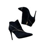 NEW Primadoma Collection Black Zipper Detail Leather Suede stiletto Boot Size 10 Photo 3
